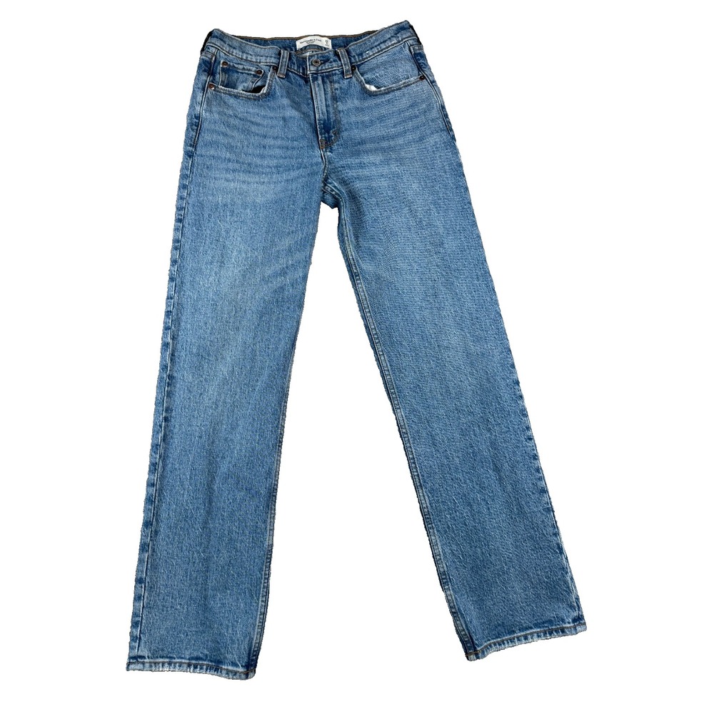 Abercrombie & Fitch Women's Jeans Size 28 Blue The Straight Mid Rise Denim